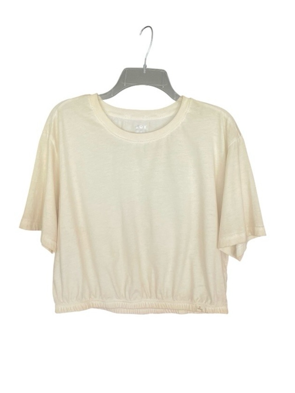 JoyLab Short Sleeve Elastic-Hem Crop Top
